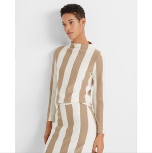 NEW Club Monaco Striped Mockneck Top in Khaki Size XS
